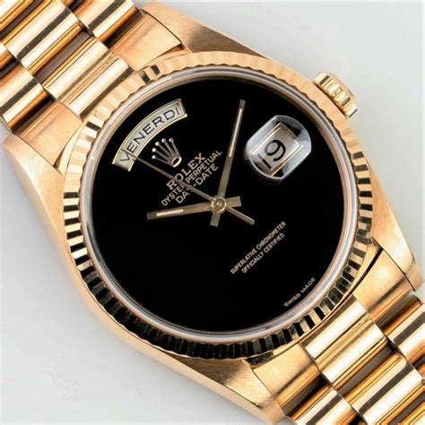 gold rolex president 18238 black onyx dial watch|president day date 18238.